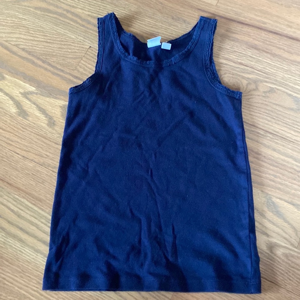 Girls Gap Kids Navy Blue tank top size medium 8 with decorative trim